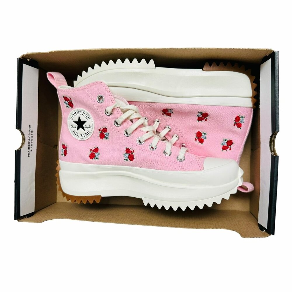✨Converse Run Star Hike Platform Hi Sz 9.5 Men Shoes Sneakers Pink Roses A05192C - Picture 7 of 11